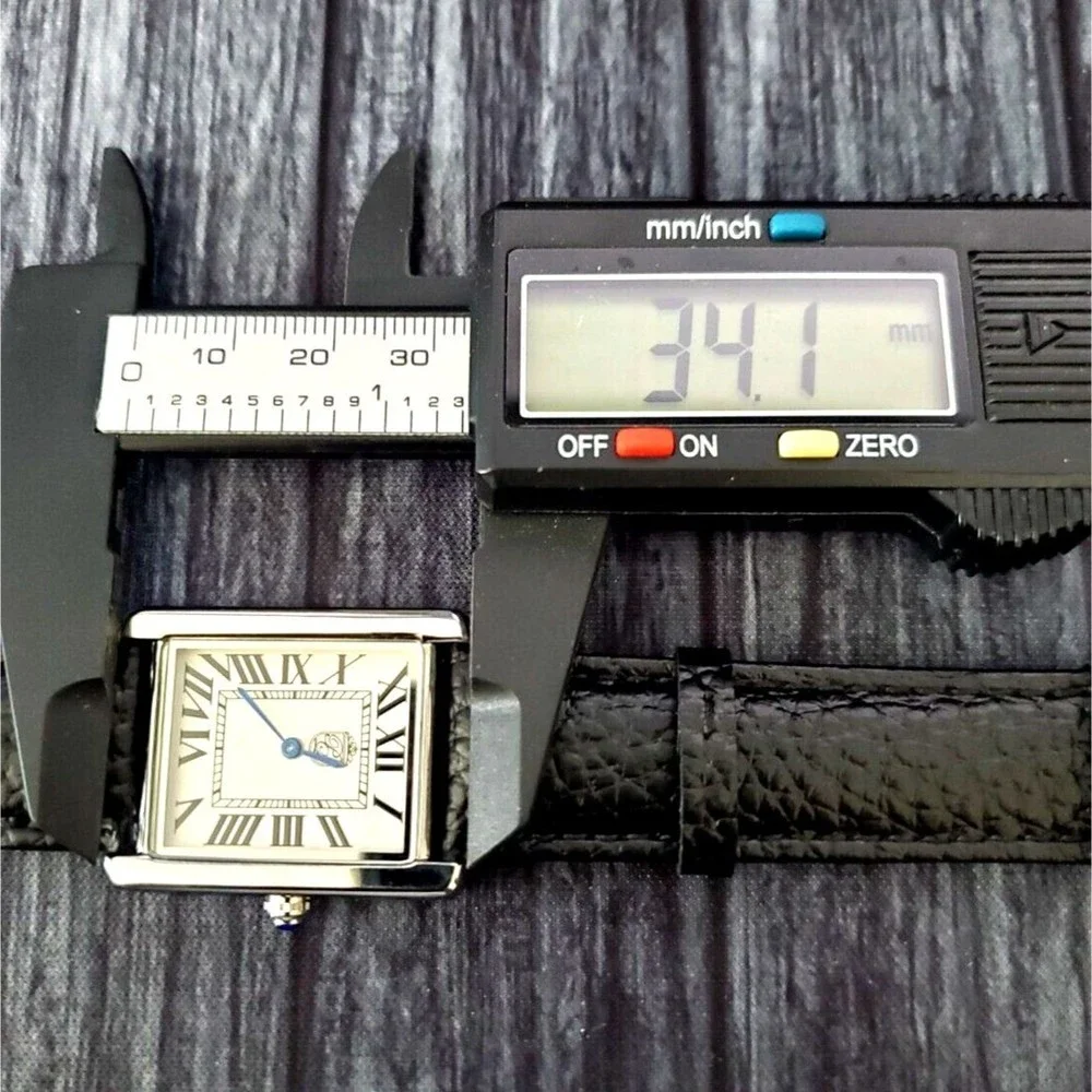 Pierre Lucerne 1888 Must Tank Style Swiss Inspired Classic Mens Watch Black Band